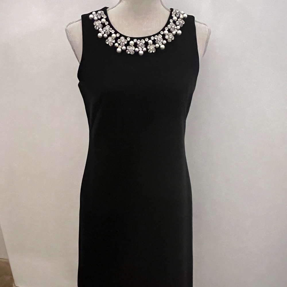 WHBM NEW little black dress with jeweled neckline, size 4, beautiful!